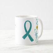 Aquamarine Band-Hoffnungs-Tasse Kaffeetasse (VorderseiteRechts)