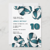 aquamarine Basketball-Mädchen spielen Geburtstag Einladung (Vorderseite)