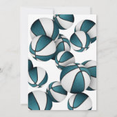 aquamarine Basketball-Mädchen spielen Geburtstag Einladung (Rückseite)