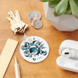 aquamarine Basketbälle zeigen Mädchen Sportgeschen Schlüsselanhänger