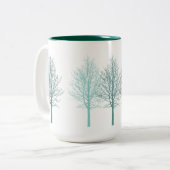 Aquamarine Bäume Zweifarbige Tasse (Vorderseite Links)