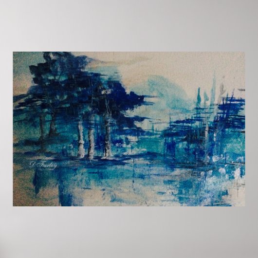 Aquamarine Baumstämme gesteppte Canvas drucken Poster (Vorne)