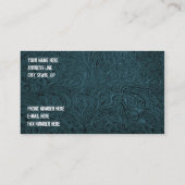 Aquamarine bearbeitete lederne Geschäfts-Karte Visitenkarte (Rückseite)