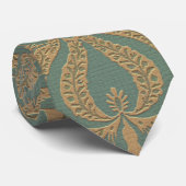 Aquamarine Beige Damask Krawatte (Gerollt)