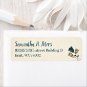 Aquamarine, beige Garden Rose Mailing Labels (Insitu)