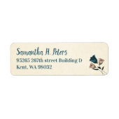 Aquamarine, beige Garden Rose Mailing Labels (Vorne)