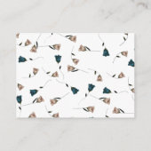 Aquamarine, beige Rose Hochzeitskarte Hinweiskarte (Rückseite)