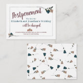 Aquamarine, beige Rose Hochzeitskarte Hinweiskarte (Vorne/Hinten)