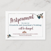 Aquamarine, beige Rose Hochzeitskarte Hinweiskarte (Vorderseite)