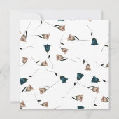 Aquamarine, beige Vintage Rose Einladung Hochzeite (Rückseite)