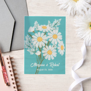 Aquamarine Beilage zum Hochzeitstag Pergament Einladungen