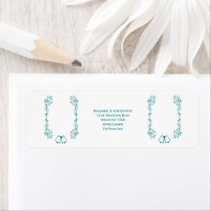 Aquamarine Bell Scrollwork Design Hochzeitsstimmun