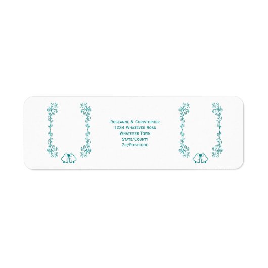 Aquamarine Bell Scrollwork Design Hochzeitsstimmun (Vorne)