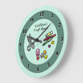 Aquamarine benutzerdefinierte Scraprosse oder Floß Große Wanduhr (Winkel)