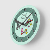 Aquamarine benutzerdefinierte Scraprosse oder Floß Runde Wanduhr (Winkel)