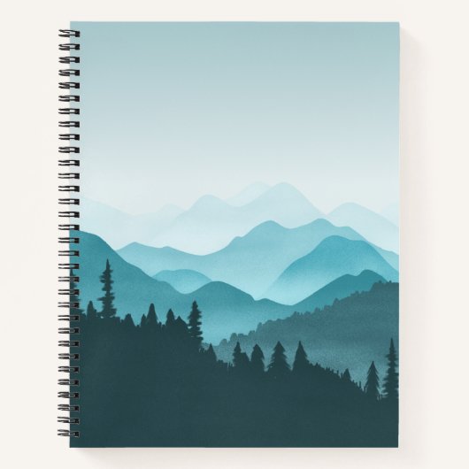 Aquamarine Berge Notizblock (Vorderseite)