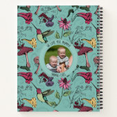 Aquamarine Beste Mama je Floral Hummingbird Garden Notizblock (Rückseite)