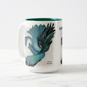Aquamarine Betta Fische personalisieren große Kaff Zweifarbige Tasse (Vorderseite Links)