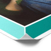 Aquamarine Beveled Art Deco Geburtstags-Foto Poster (Ecke)