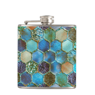 Aquamarine Bienenwabe des Flachmann