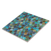 Aquamarine Bienenwabe des Fliese (Seite)