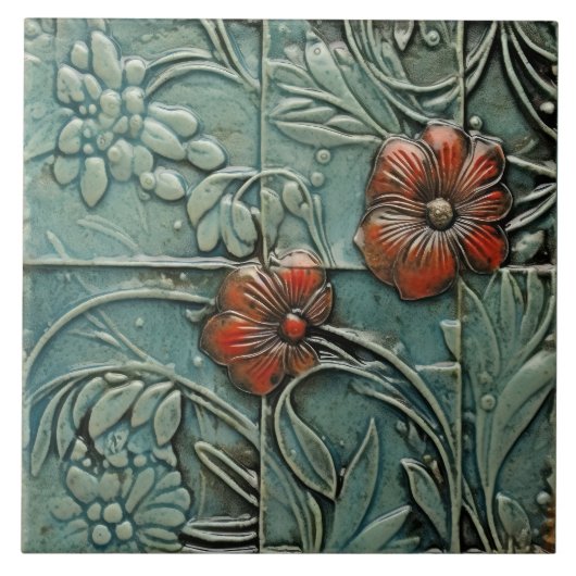 Aquamarine Bio Farbtöne Fliese (Vorderseite)