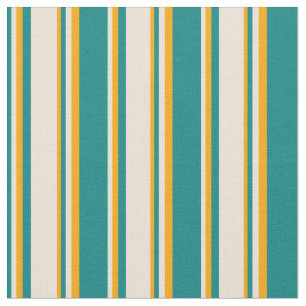 Aquamarine, Bisque und Orange Streifen Stoff