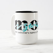 Aquamarine Black Custom Swim Mama Kaffee Tasse (Vorderseite Links)
