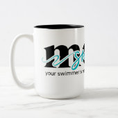 Aquamarine Black Custom Swim Mama Kaffee Tasse (Links)