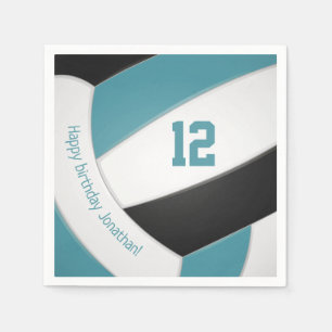 aquamarine Black Volleyball-Spieler Kinder zum Geb Serviette