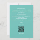 Aquamarine Black & White Trendy Romantic Save The Date (Rückseite)