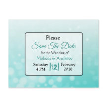 Aquamarine Blasen Elegante Hochzeit Save the Date