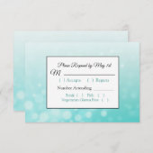 Aquamarine Blasen Elegante Wedding RSVP Karte (Vorne/Hinten)