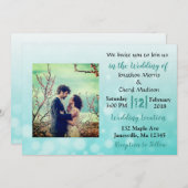 Aquamarine Blasen Foto Hochzeitseinladungen Einladung (Vorne/Hinten)