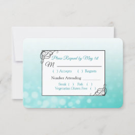 Aquamarine Blasen-Hochzeitkarte RSVP Karte