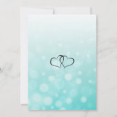 Aquamarine Blasen Schwarzes Skript Einladungen für (Rückseite)