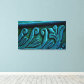 Aquamarine Blätter Leinwanddruck (Insitu (Holzboden))