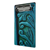 Aquamarine Blätter Mini Klemmbrett (Gewinkelt2)