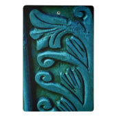 Aquamarine Blätter Mini Klemmbrett (Rückseite)