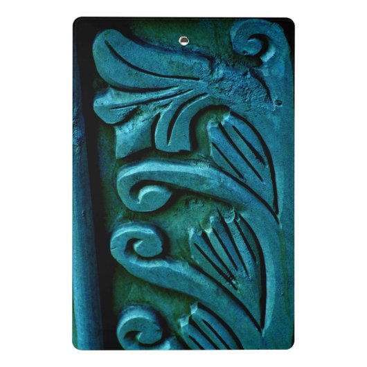 Aquamarine Blätter Mini Klemmbrett (Rückseite)