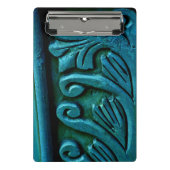 Aquamarine Blätter Mini Klemmbrett (Vorderseite)