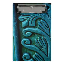 Aquamarine Blätter Mini Klemmbrett