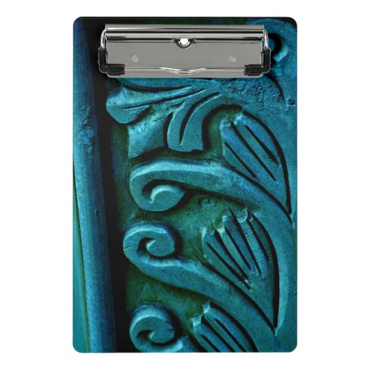 Aquamarine Blätter Mini Klemmbrett (Vorderseite)