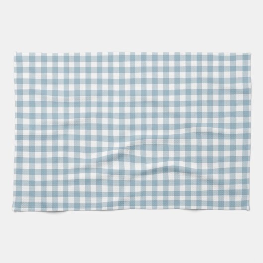 Aquamarine-Blau-Gingham-Muster-Geschirrtücher Handtuch (Horizontal)