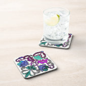 AQUAMARINE BLAU LILA WHITE LACE BLUME UNTERSETZER (Rechte Seite)