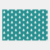 Aquamarine Blau- und Weißbäume Frohe Weihnachtsfei Geschenkpapier Set (Vorderseite 2)