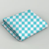 Aquamarine Blau-Weiß-Schachbrettmuster Stoff