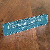 Aquamarine blau-weiße Bezeichnung und Berufliche B Namensplakette (Seite)