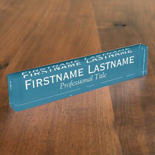 Aquamarine blau-weiße Bezeichnung und Berufliche B Namensplakette (Seite)