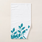 Aquamarine blaue Aquarellfarben-Blätter Badhandtuch Set (Handtuch)